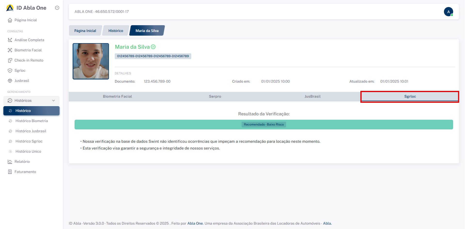 Tela inicial do sistema