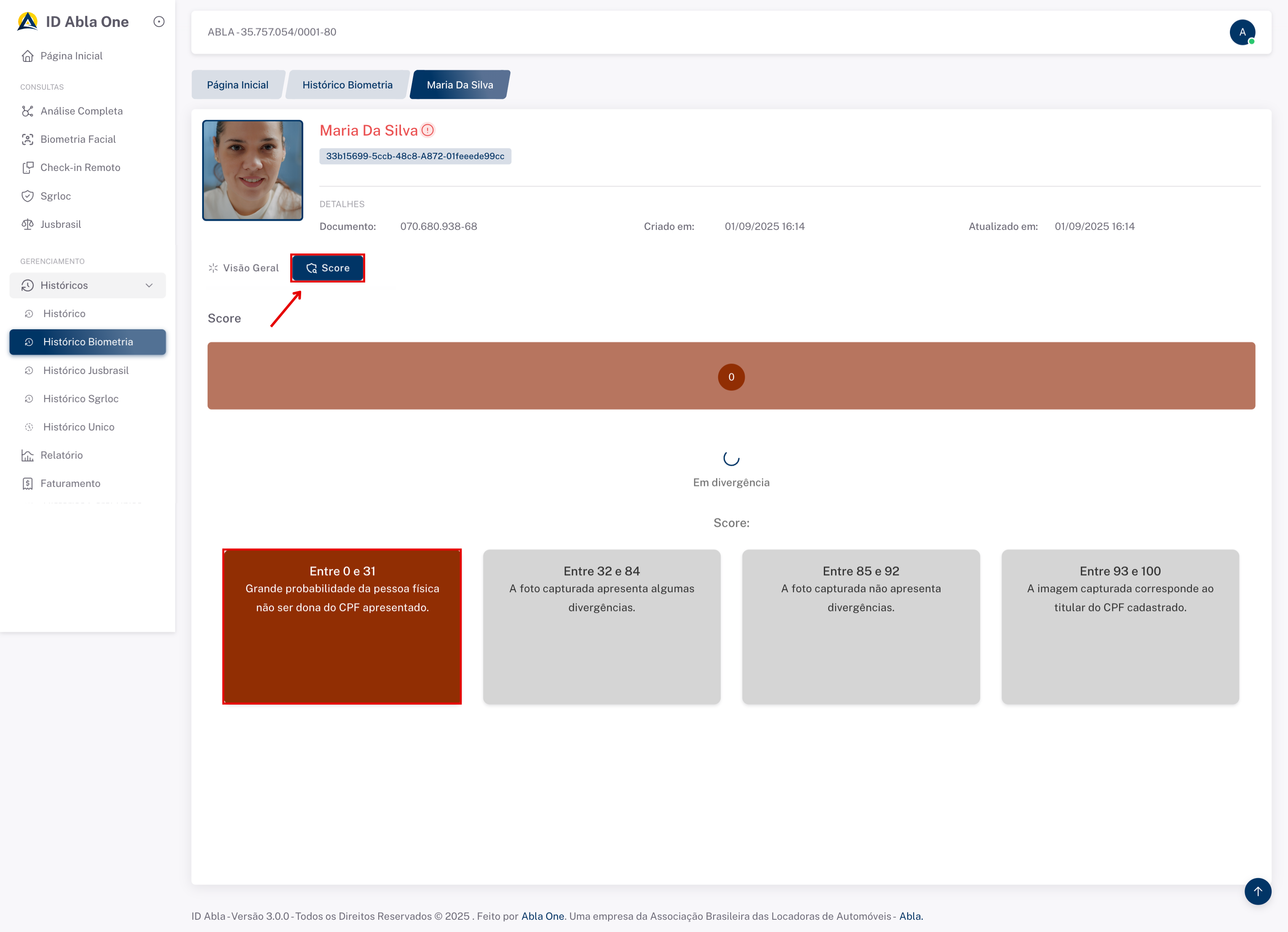 Tela inicial do sistema