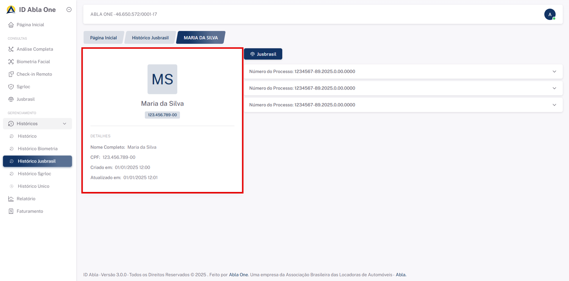 Tela inicial do sistema