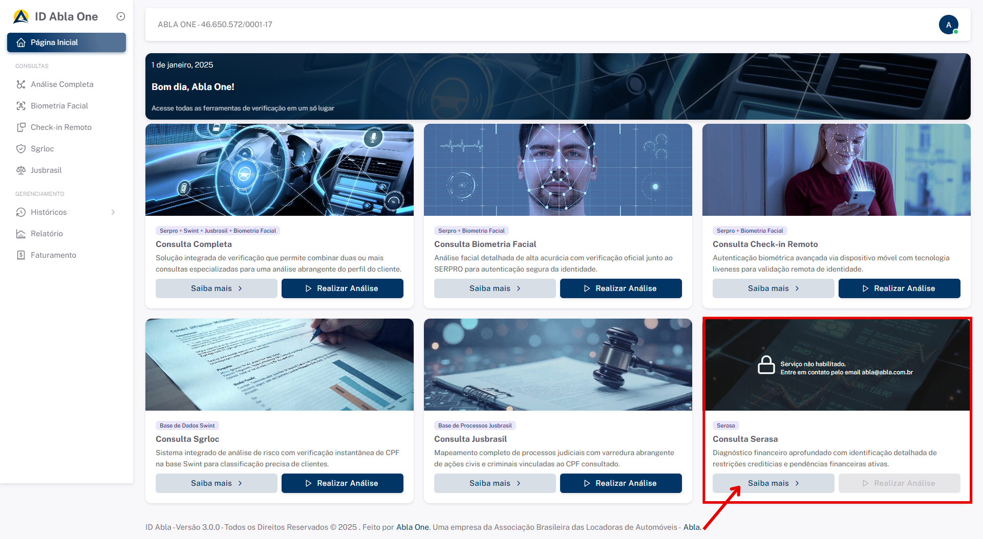 Botão realizar análise